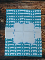 Teal with White Hearts Garden Flag