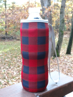 Red & Black Buffalo Plaid Water Bottle Holder