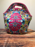 Pink, Yellow & Blue Flowers Lunch Bag
