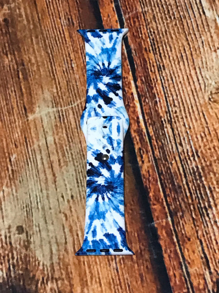 Distressed Blue Tie Dye Watch Band