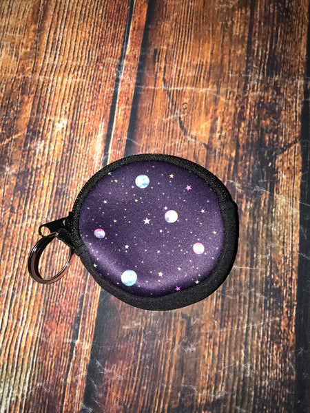 Space Coin Pouch with Keychain Ring