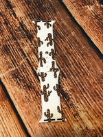 Leopard Cactus on White Background Watch Band