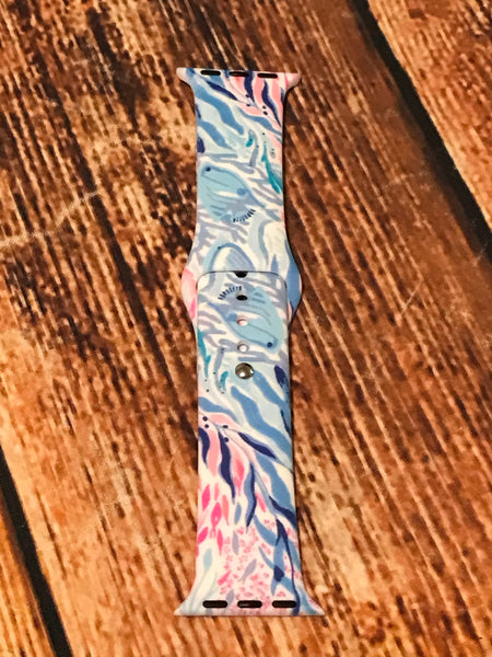 Watercolor River Edge Watch Band