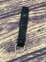 Black with White Marble Wrist Keychain Holder