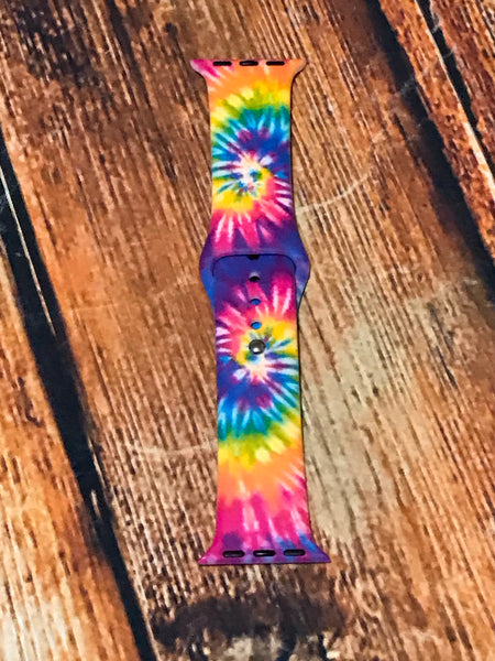 Pink/Purple Rainbow Tie Dye Watch Band