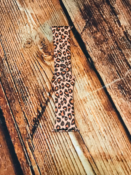 Orange Spots on Tan Leopard Watch Band