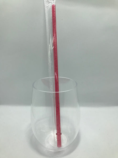 Red Glitter Reusable Straw