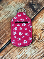 Paws on Pink Background Hand Sanitizer Holder