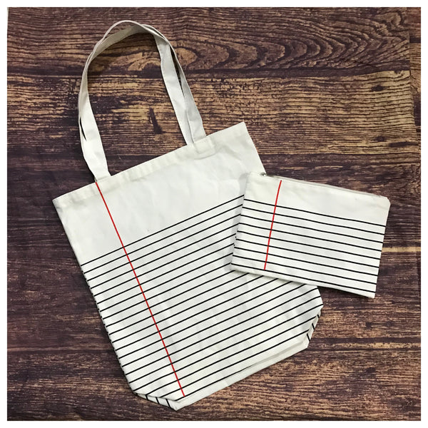 Notebook Paper Tote Set