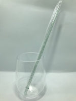 Clear Straw with Green Glitter Reusable Straw