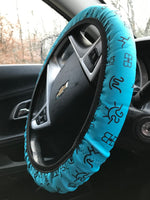 Ranch Brands on Turquoise Steering Wheel Cover