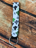 Black & Green Cactus Wrist Keychain Holder