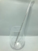 Clear Straw with Black Glitter Reusable Straw