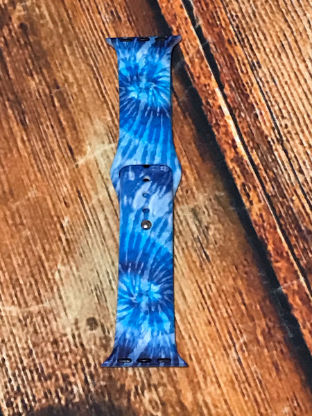 Blue Solid Tie Dye Watch Band