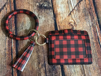Red & Black Buffalo Plaid O-ring with wallet