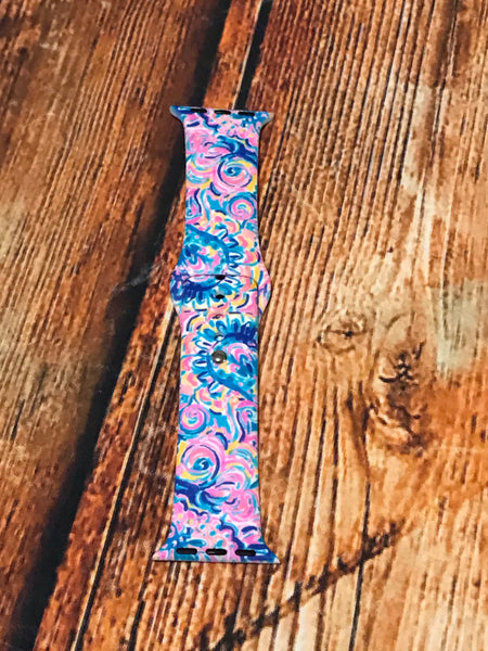 Purple Watercolor Floral Watch Band