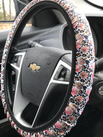 Pink & Gold Leopard Steering Wheel Cover