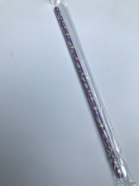 Ghosts on Purple Reusable Straw