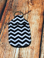 Black Chevron Hand Sanitizer Holder