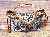 Brown Cowhide Shopping Tote