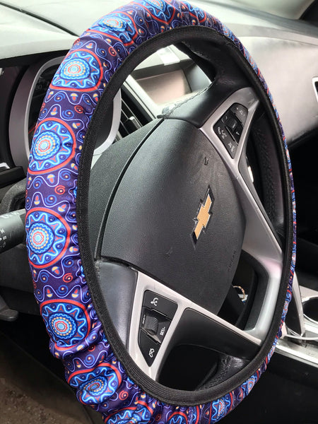 Blue & Red Design Steering Wheel Cover