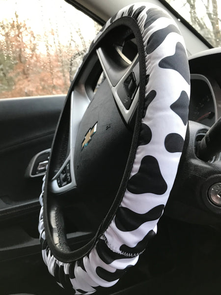 Rounded Spots Cow Steering Wheel Cover