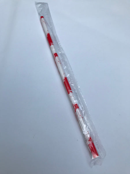 Blood Splatters on White Reusable Straw