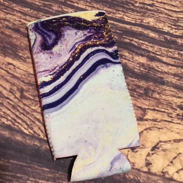 Purple & Gold Marble Slim Can Holder **Clearance**