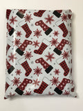 10 x 13 Red & Black Buffalo Plaid Christmas Stocking Poly Mailer - 10 Pack