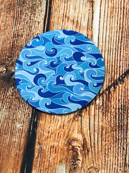 4" Blue Waves Coaster