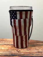 Distressed American Flag 30oz Tumbler Sleeve