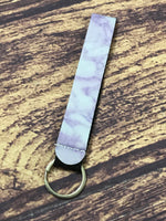Purple Marble Wrist Keychain Holder