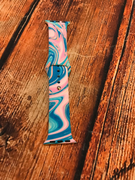Pink/Blue Marble Watch Band