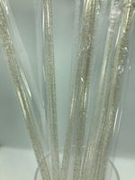 Clear Straw with Gold Glitter Reusable Straw