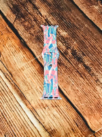 Watercolor Pink & Blue Sailboat Sails Watch Band