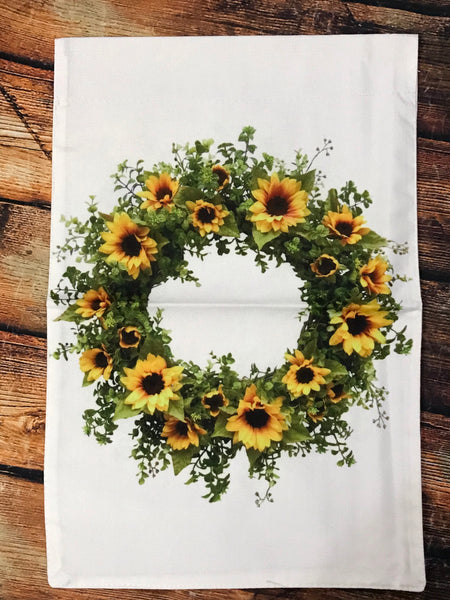 Sunflower Wreath Garden Flag