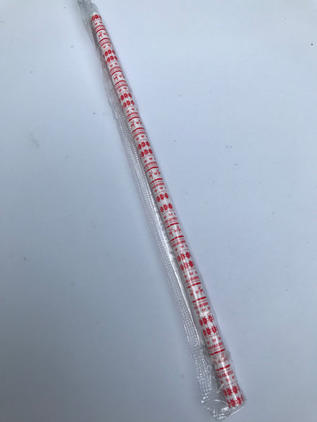 Red Christmas Sweater on White Reusable Straw