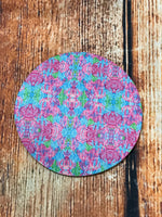 4" Pink & Blue Coral Coaster