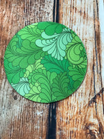 4" Green Paisley Coaster