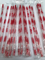 Blood Splatters on Clear Reusable Straw