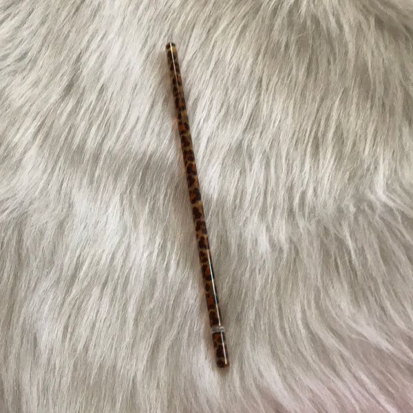 Brown Leopard Reusable Straw