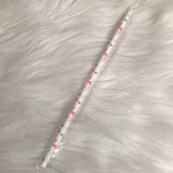 Flamingoes on White Reusable Straw