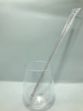 Clear Straw with Pink Glitter Reusable Straw