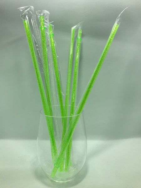 Neon Green Glitter Reusable Straw