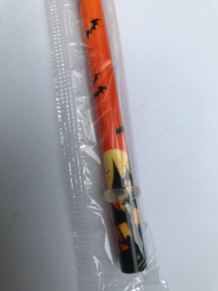Haunted House with Bats Reusable Straw