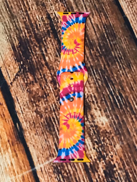 Orange Tie Dye Watch Band