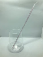 Clear Straw with Purple Glitter Reusable Straw