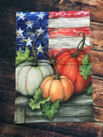 Pumpkins & Flag Garden Flag